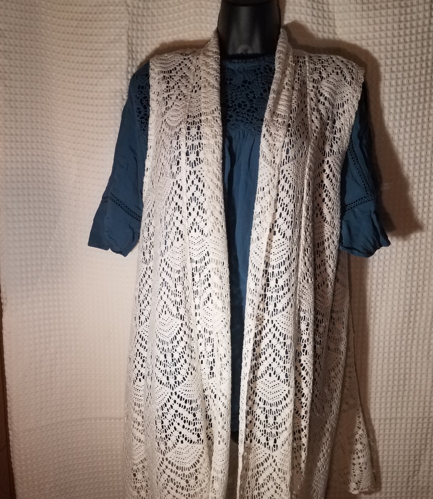Katie Todd crocheted Vest/Duster/Kimono